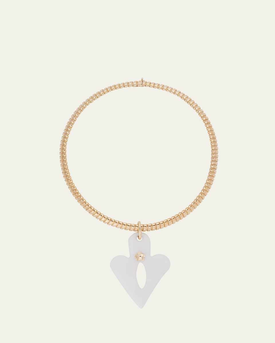 x Carey Lowell 18K Yellow Gold and White Ceramic Euphoria Goddess Pendant